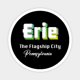 Erie Pennsylvania Yellow Text Magnet